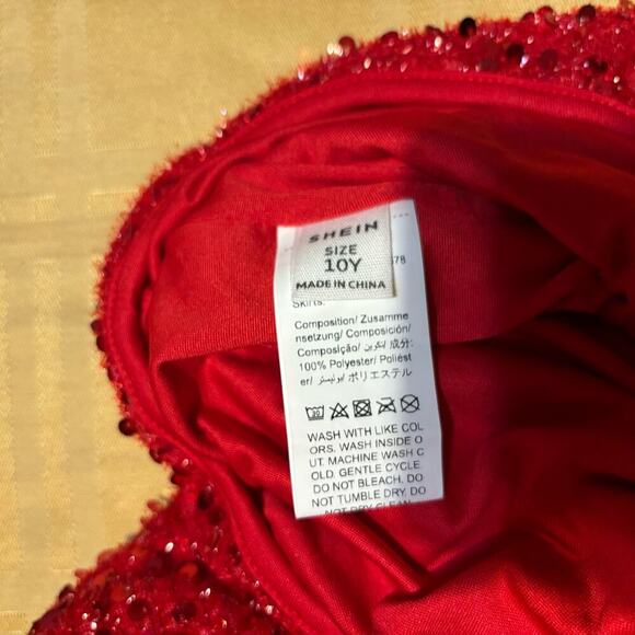 Red Sequin Skirt for Tween, Taylor Swift Inspired, Halloween, Dressy - Picture 5 of 6